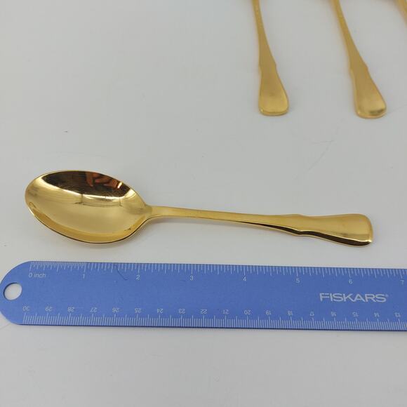 Northland Stainless Gold Spoons Japan Lot of 5 Cottagecore - Picture 4 of 6